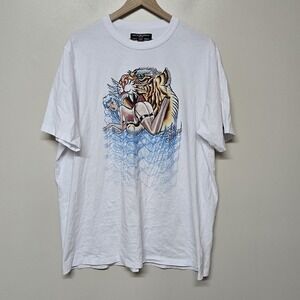 Cult Of Individuality Lucky‎ Bastard Mens Size XXL White Graphic Print T Shirt